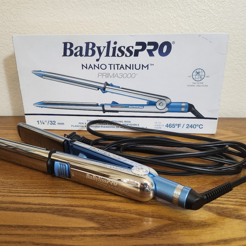 BaBylissPRO Nano Titanium Prima3000 Blue Flat Iron